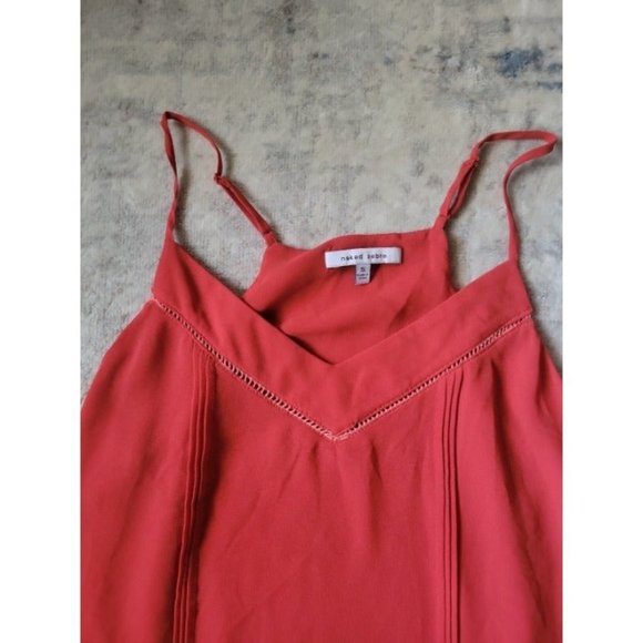 Naked Zebra Red Sheer Lined V-Neck Spaghetti Straps Size Small - Picture 2 of 5